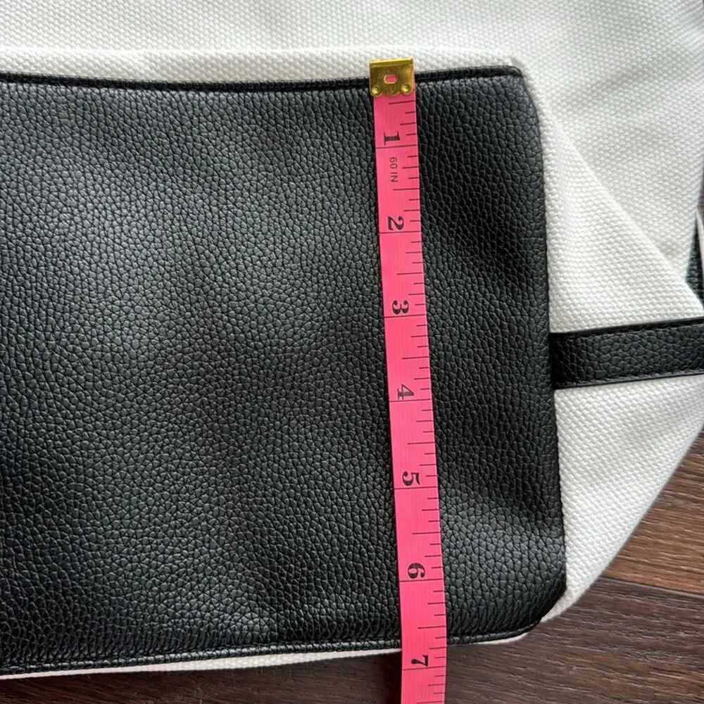 Walter Baker NWT Carly Bag Natural Canvas with black handles and trim. - Picture 7 of 8